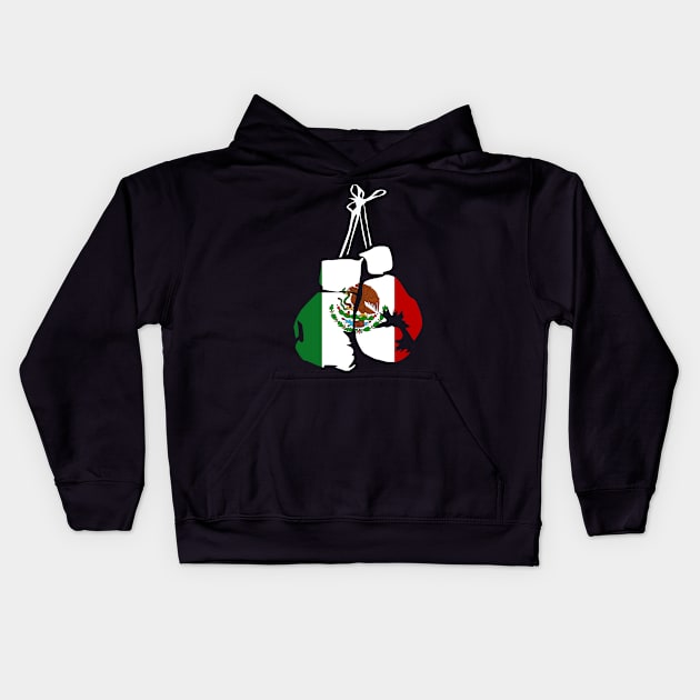 Mexico boxing gloves with Mexican flag for boxer Kids Hoodie by Shirtttee